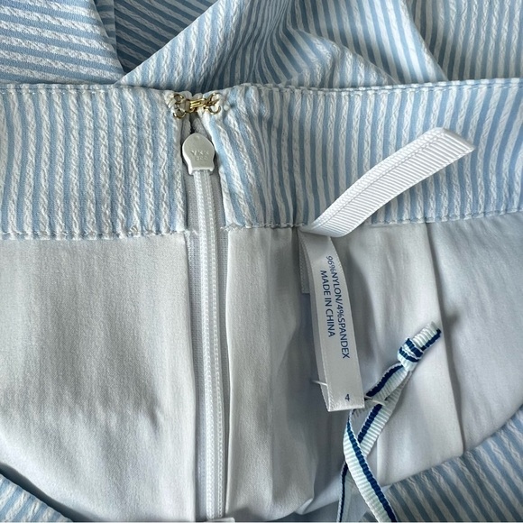 🆕 Southern Tide Stripes Sky Blue Seersucker Margaret Ruffle
Wrap Skirt - Picture 7 of 7